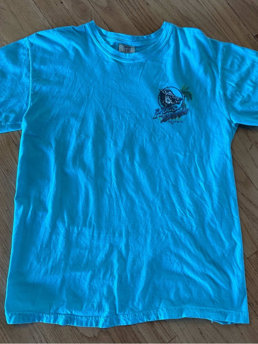 Comfort Colors Turquoise Short Sleeve Tee with Small Graphic